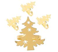 SAFIGLE 4pièces Serviette Doré Forme De Sapin De Noël De Porte-serviettes Pour Décoration De Table Festive Et Élégante