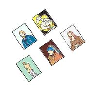 SAFIGLE 5 Pièces Broches Émail Cartoon Ensemble de de Personnages Célèbres Accessoires de Mode pour Femmes Décor Original pour Vêtements et Sacs