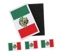 SAFIGLE 5 pièces Patchs Thermocollants Drapeau National Mexicain Écussons Brodés Légers et Durables pour Vêtements Sacs Réparation et Décoration