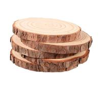 SAFIGLE 5 pièces Rondelles de Bois Brut avec Écorce Naturelle Disques Bois Ronds Non pour Décoration Champêtre DIY Peinture Sous-verres et Accessoires Photo