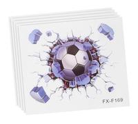 SAFIGLE 5 pièces Stickers Muraux Football PVC Décoration Murale Chambre Amovible Motif Ballon Design Sportif
