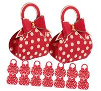 SAFIGLE 50 pièces Boîtes à Bonbons Créatives Rouges avec Grand Nœud Boîte Cadeau Élégante Forme de à Main pour Mariage Anniversaire et Fêtes Spéciales