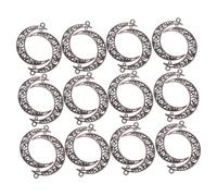SAFIGLE 50 Pièces Pendentifs Croissant de Lune Alliage Creux Breloques Bijoux Vintage pour Création de Colliers Bracelets et Boucles Oreilles DIY Symboles Lunaires Élémentaires Durables et