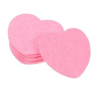 SAFIGLE 50pièces Éponges Visage Cœur Roses Compressées Disques Démaquillants pour Nettoyage et Exfoliation Format Absorbant pour Peau Sensible