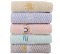 SAFIGLE 5pièces Serviette Coton Pour Visage Et Mains Absorbante Lot De Douce Et Pratique Pour Garçon Fille Et Utilisations Quotidiennes