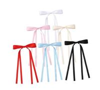 SAFIGLE 6 Pièces Barrettes Noeud Accessoire Cheveux et Filles Clips Longs et Durable Couleur Unie Châtain pour Mariage et