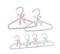 SAFIGLE 6 pièces Cintres Petits pour Garçon Fille Plastique Perlé Nœud Doux Protection Vêtements Garçon Fille Organisation Garde-Robe Compacte