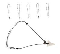 SAFIGLE 6 Pièces Collier De Dents De Requin Collier De Plage Pour Hommes Collier De Garçons Bijoux De Style Plage Bijoux De Requin Collier Hawaïen Pour Hommes Collier De Cou Résine Blanche