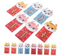SAFIGLE 6 Pièces Enveloppes Rouges Dragon pour Nouvel An Chinois Paquets Chanceux Créatifs et Mignons Pochettes de Vœux pour Fête Du Printemps