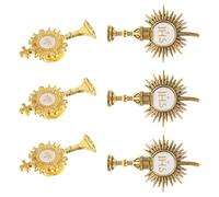 SAFIGLE 6 Pièces Épinglette Catholique en Alliage de Zinc Doré Croix Élégante, Confortable et Polyvalente pour Première Communion et Célébrations Chrétiennes
