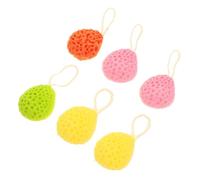 SAFIGLE 6 Pièces Éponges De Bain Exfoliantes Nid Abeille Sans Latex Avec Corde De Suspension Pour Gommages De La Peau Et Douche