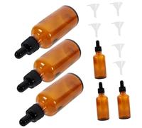 SAFIGLE 6 pièces Flacons Verre Teinté avec Compte-gouttes et Entonnoirs pour Huiles Essentielles Parfum Femmes Bouteilles Vides Doseuses Pratiques pour Voyage et Échantillons