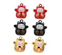 SAFIGLE 6 pièces Fortune Cat Bells Set Hanging Pendants For Bag Backpack Keychain Decoration Colors