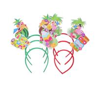 SAFIGLE 6 Pièces Hawaiian Tropical Headbands For Luau Party Playful Summer Beach Accessories With Unique Tiki Design Quick And Easy Party Favor Set For Birthday And Photo Props