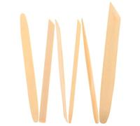 SAFIGLE 6 Pièces Kit D'outils pour Pâte Polymère en Bambou Beige, pour Sculpture et Gravure, pour Poterie et Modélisation Artisanale Détaillée
