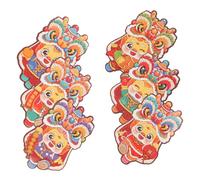 SAFIGLE 6 Pièces Lot de Enveloppes Rouges Dragon pour Nouvel An Chinois Design Cartoon Traditionnel Motifs Variés Poche Sécurisée pour Petits Cadeaux pour Festival Du Printemps
