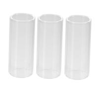 SAFIGLE 6 pièces Lot Diapositives Guitare Verre Transparent et Acier Inoxydable Slide Medium Bottleneck Standard pour Guitare Électrique et Basse Clair et Sustain Prolongé