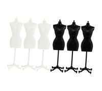 SAFIGLE 6 Pièces Mini Doll Dress Stand Half Body Mannequin Model For Displaying Doll Clothes And Set