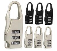SAFIGLE 6 pièces Serrure à Code Numérique Zinc pour Bagages Lot de Noirs Argentés Verrou de Sécurité pour Valises et Sacs de Voyage Pratique pour Douanes et Utilisation Intérieure