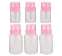 SAFIGLE 6pièces Flacon Distributeur à Pression et Flacons Vides pour Dissolvant à Ongles et Produits de Maquillage Bouchon Poussoir Plastique