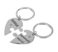 SAFIGLE 6pièces Pendentifs De Clé Pour à Main Et Voiture Design Puzzle Cœur Pour Fête Mères
