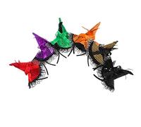 SAFIGLE 6pièces Serre-têtes Chapeau de Sorcière pour Halloween et Cosplay Bandeaux à Paillettes Coiffes de Scène Décorations pour Cheveux