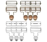 SAFIGLE 8 Ensembles Boucle Métallique Ajustable pour Salopette Femme, Remplacement Complet du Fermoir, Accessoire Solide en Fer, pour Pinces Couture et Clips Métal