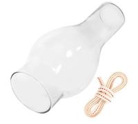 SAFIGLE Abat-Jour en Verre Transparent pour Lampe à Pétrole Diamètre 53 CM Abat-Jour Rétro Portable Accessoire de Cheminée de Lampe à Kérosène pour Camping et Décoration