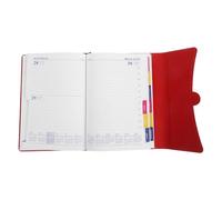 SAFIGLE Agenda Quotidien 2026 Rouge en Similicuir Pu, Format Compact 365 Jours Onglets Mensuels, Planificateur de Tâches Quotidiennes et Carnet Académique pour École et Bureau