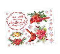 SAFIGLE Autocollants Muraux de Noël en PVC Autocollant Décoratif pour Fenêtre et Porte Motif Flocons Cloches et Oiseaux Auto-Adhésif pour Vitrine et Intérieur Décoration Festive Hiver