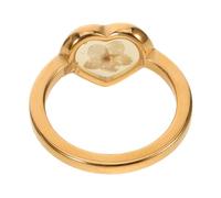 SAFIGLE Bague Cœur en Or 18k Acier Inoxydable Plaqué Anneau Floral Pressé Fait Main pour Femme Accessoire Décoratif Élégant Taille Unique