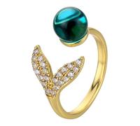 SAFIGLE Bague Réglable Sirène en pour Femmes Bijoux Créatifs Design Ouvert Taille Unique pour Fêtes et Cérémonies et