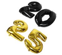 SAFIGLE Ballons Chiffres 2025 en Film Aluminium 32 Pouces Noir et Or Décoration Nouvel An Kit Fête Maison Ballons Gonflables Résistants pour Anniversaire et Réveillon