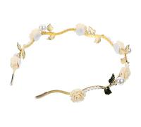 SAFIGLE Bandeau Fleuri Perles Pour Mariage Couronne De Roses Blanches Élégante Pour Femmes Accessoire De Cheveux Pour Fêtes Et Occasions Spéciales