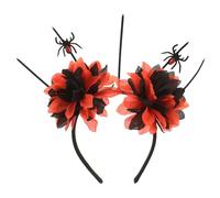 SAFIGLE Bandeau Halloween de Mariée avec Voile Étrange Accessoire Gothique pour Fête Cosplay et Événements Décoration de Cheveux Fleurs Artificielles pour Célébrations Effrayantes