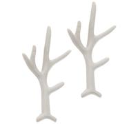 SAFIGLE Bandeau Serrage-tête 1 Paire Bois de Cerf en Plastique Blanc 7,5 Cm, Accessoire de Tête Soi-même pour Loisirs Créatifs et Cosplay, Décoration Coiffure Légère pour Fête