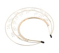 SAFIGLE Bandeau Style Rétro Couronne de Soleil avec Fleurs et Perles Fausse Bandeau de Mariée Fleurie pour Femmes