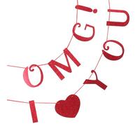 SAFIGLE Bannière Décorative en Papier Cœur Paillettes Guirlande Suspendue Saint-Valentin et Mariage Accessoire Photo pour Décoration Fête Bannière Anniversaire et Guirlandes D’Amour