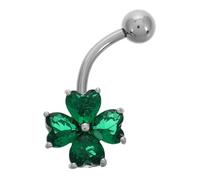 SAFIGLE Belly Button Dainty Inoxydable Avec Zirconium Élégant Bijou De Poitrine Quatre Accessoire De Mode Pour Femmes Piercing De Nombril Brillant Et Raffiné