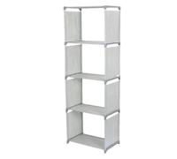 SAFIGLE Bibliothèque de Bureau Plastique Niveaux Gris Étagère de Rangement Modulable pour Maison Étude et Bureau Meuble Pratique et Léger pour Organisation Espace