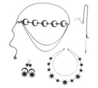 SAFIGLE Bijoux Fantaisie Retro Baroque -tete Boucles Oreilles Collier Gothique Chaîne Vintage Bal Promo Maison