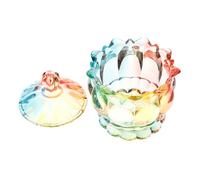 SAFIGLE Bocal Hermétique en Verre 180 Ml avec Couvercle Bonbonnière Colorée à Motif Pressé Récipient Cuisine pour Fruits Secs Décoration de Mariage et Buffet