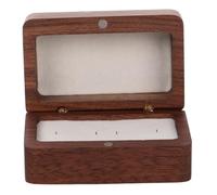 SAFIGLE Boîte à Bague Bois de Boîte de Rangement Rectangulaire pour Bagues de Fiançailles et Bijoux Coffret Décoratif Portable et Élégant Mariage et Anniversaire