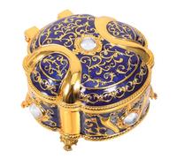 SAFIGLE Boîte à Bijoux Vintage Ronde Alliage Zinc pour Femme Rangement Décoratif Élégant avec Motif Floral Petite Boîte à Bijoux Rétro pour Voyage et Usage Quotidien
