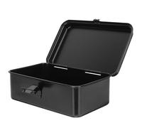 SAFIGLE Boîte à Outils Portable en Fer Épais 190 MM Mallette de Rangement Compacte Noire Boîte de Tri et Organisateur D’Outils pour Maison Voiture et Atelier