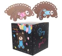 SAFIGLE Boîte à Papier Gender Reveal avec Couvercle pour Décoration Fête Boîte de Vote Créative pour Anniversaire et Shower Accessoire Unique Garçon Fille Décoration Festive Colorée