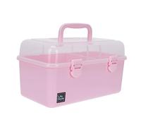 SAFIGLE Boîte De Rangement Multifonctionnelle Rose Transparente Boîte à Accessoires Cheveux Et Médicaments Portable Organisation Pratique Pour Maison Bureau Pour Filles Et Familles