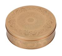 SAFIGLE Boîte Métallique Ronde Dorée pour Biscuits et Gâteaux Moule à Gâteau Compatible Four Petite Boîte de Rangement Couvercle pour Pâtisserie Desserts et Stockage Alimentaire