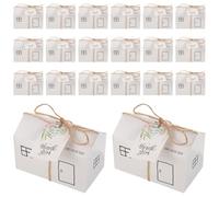 SAFIGLE Boîtes à Dragées Mariage de Maison Blanche, 20 Pièces, Papier Rigide Étiquettes et Ficelle, Coffrets Présents Créatifs DIY pour Fête, Anniversaire et Shower