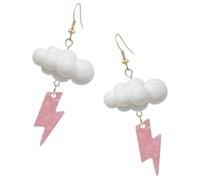 SAFIGLE Boucles D’Oreilles Pendantes en Acrylique Grand Format Nuage et Éclair 1 Paire Style Années 80 pour Femmes et Adolescentes Bijoux Météo pour Usage Quotidien et Fêtes